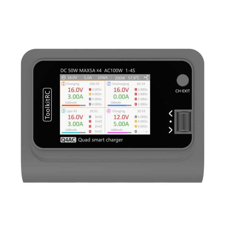 ToolkitRC Q4AC Four-Channel Airplanes And Drones Model Li-Po Battery Balance Charger(US Plug)