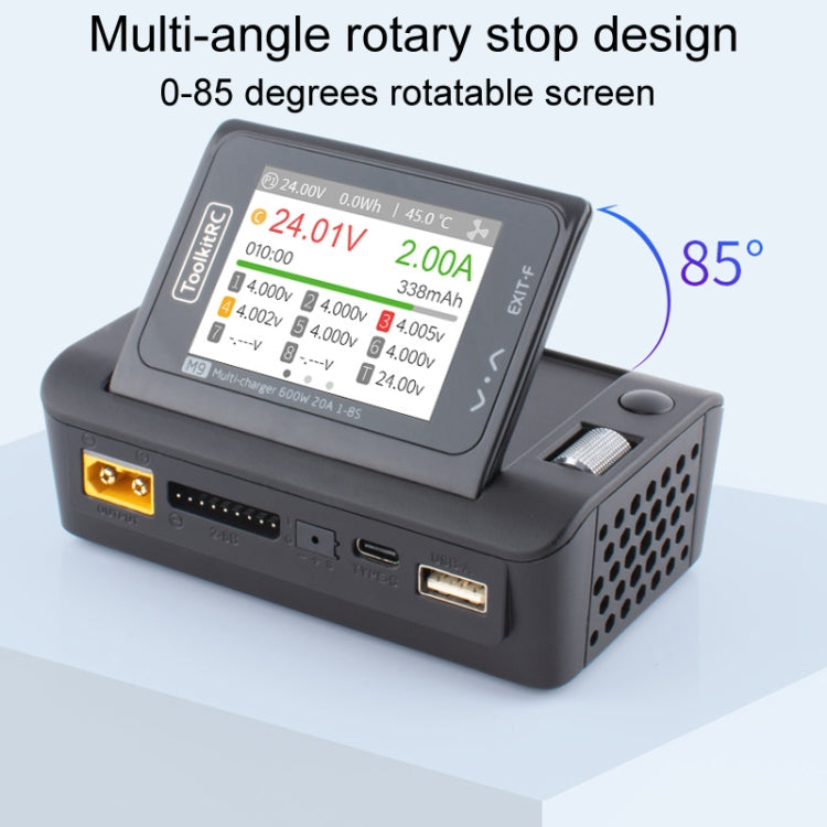 ToolkitRC M9 600W Airplane Li-Po Battery Balance Charger With Voice Function(Black)