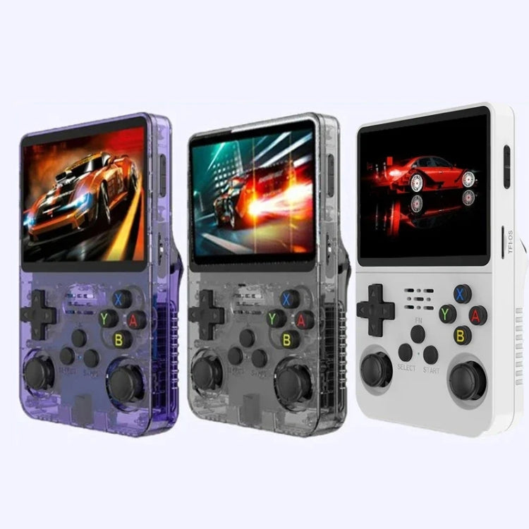 R36S Retro Handheld Game Console Linux System 3.5-Inch Screen Double TF Card Version 128G White