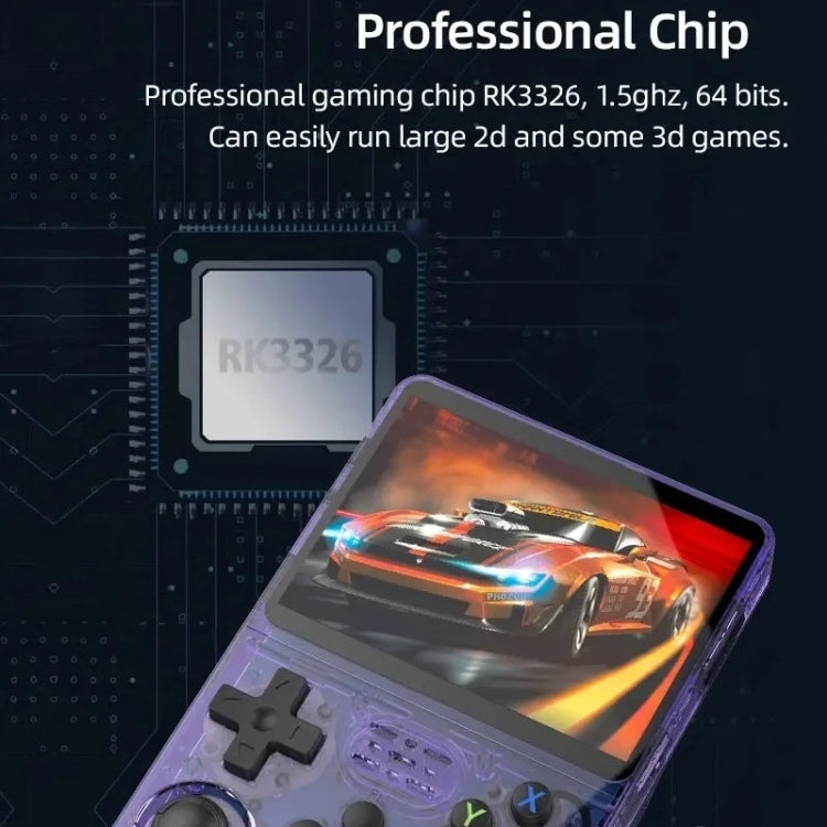 R36S Retro Handheld Game Console Linux System 3.5-Inch Screen Double TF Card Version 128G Gray Transparent