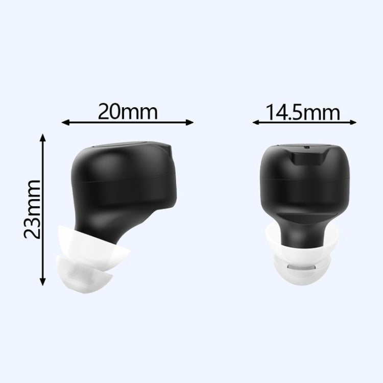 1pair Rechargeable Semi-In-Ear Hearing Aid Elderly Sound Amplifier(Black)