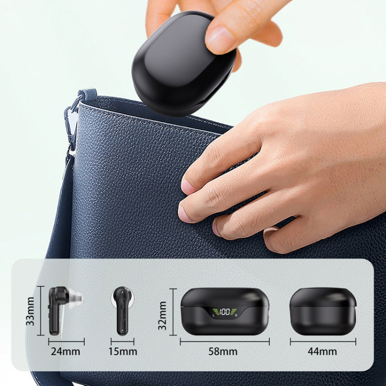 1pair Rechargeable In-Ear Hearing Aid Elderly Sound Amplifier(Black)