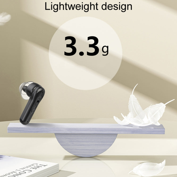 1pair Rechargeable In-Ear Hearing Aid Elderly Sound Amplifier(Black)