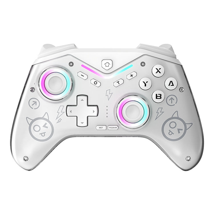 CM-619  Bluetooth Game Controller Programmable with RGB Lights for Switch / Steam Deck / PC / IOS / Android(White)