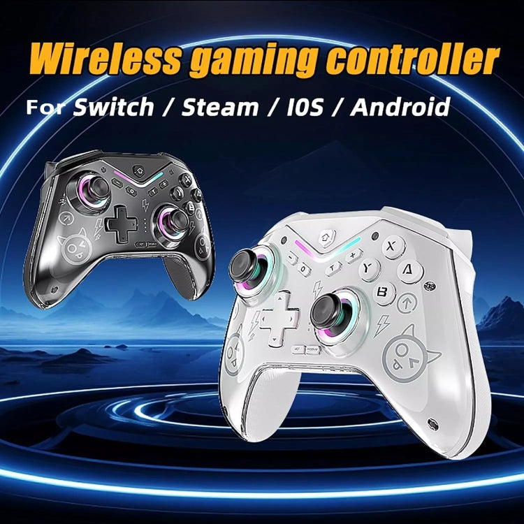 CM-619  Bluetooth Game Controller Programmable with RGB Lights for Switch / Steam Deck / PC / IOS / Android(White)