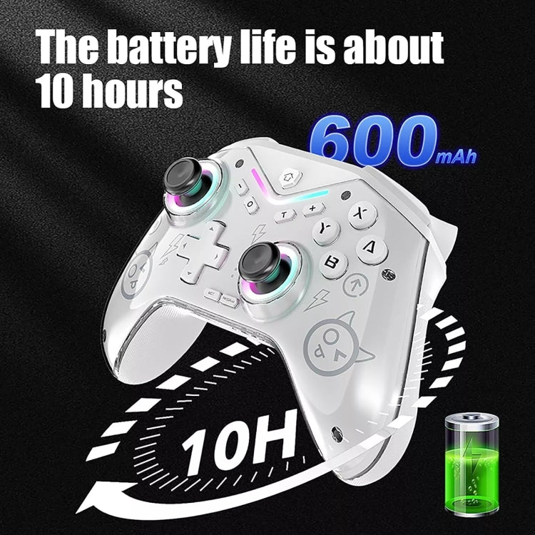 CM-619  Bluetooth Game Controller Programmable with RGB Lights for Switch / Steam Deck / PC / IOS / Android(White)