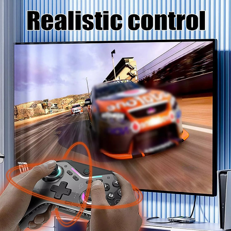 CM-619  Bluetooth Game Controller Programmable with RGB Lights for Switch / Steam Deck / PC / IOS / Android(Black)