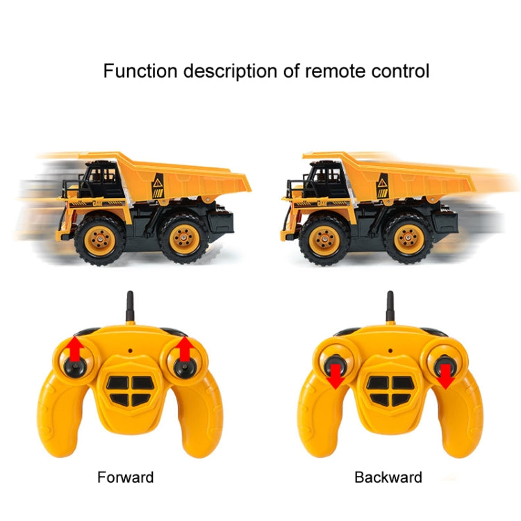 2.4G RC Dumper Truck Simulation Engineering Vehicle Model Children Electrical RC Truck Toy(Yellow)