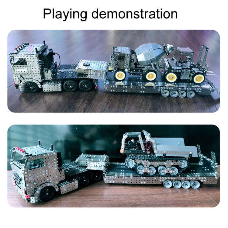 2011pcs / Box ZBToys Building Blocks Mechanical Toys Hand-Assembled Remote Control Trailer Metal Model