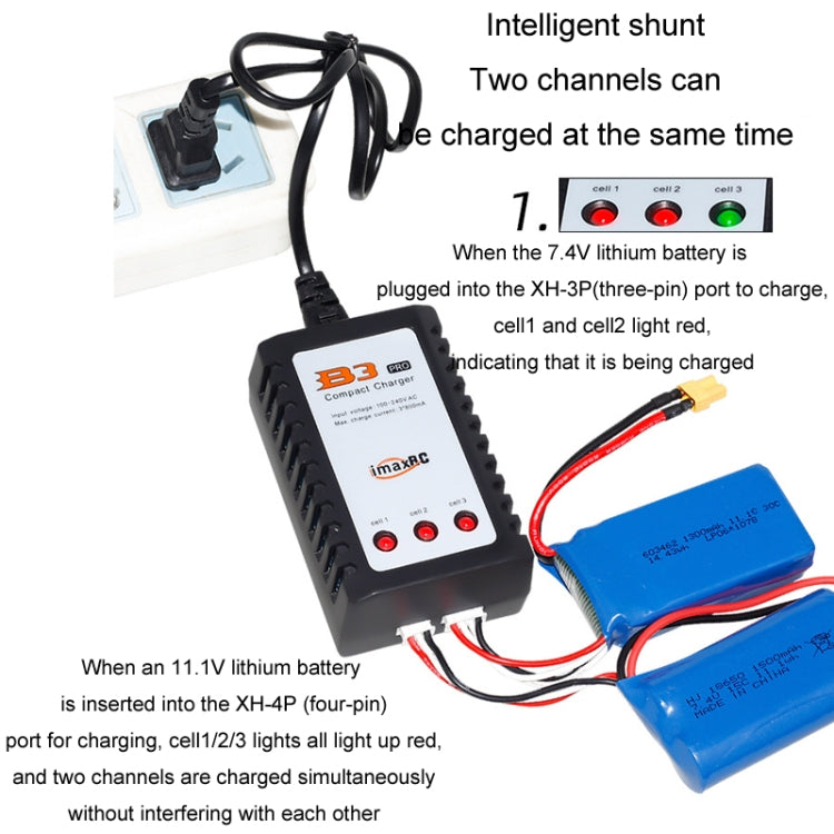 ImaxRC 7.4V/11.1V 2S/3S Model Aircraft Drone Lithium Battery Intelligent Balance Charger(US Plug)