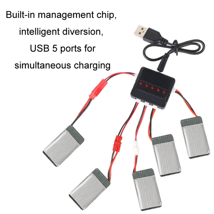 One To Five 3.7V Lithium Battery USB Charger For X5C Aircraf(XH2.54 Port)