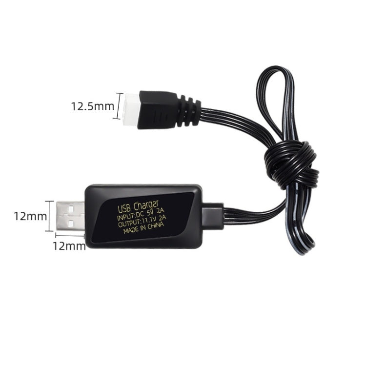 11.1V 2A 3S Lithium Battery USB Charger With Light(4 Pin Plug)