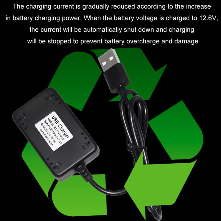 11.1V 2A 3S Output Protection Lithium Battery USB Charger With Light(XH/4P Plug)