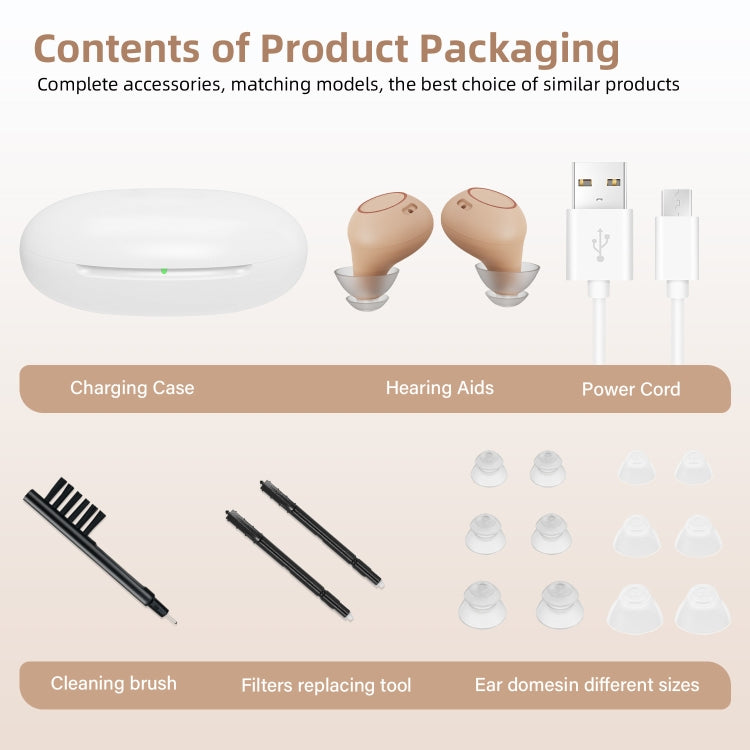 Z-26D1 Digital DSP In-ear TWS Invisible Hearing Aid Rechargeable Touch Control Sound Amplifier(Black)