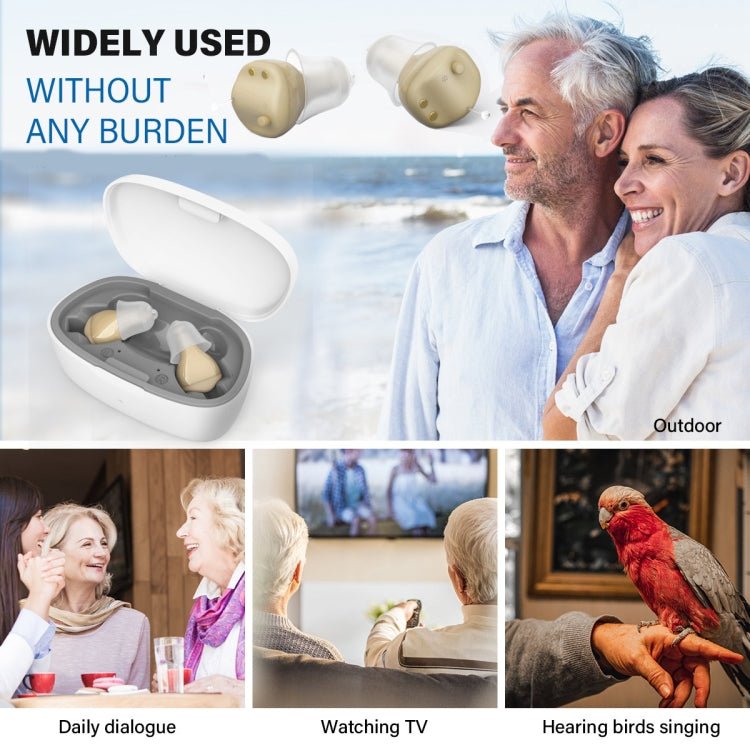 Z-68 In-ear TWS Invisible Hearing Aid Digital Sound Amplifier with Charging Box(Skin Color)