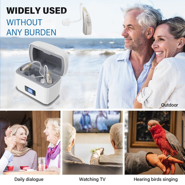 Z-126  Rechargeable Digital Display Hearing Aid Ear-hanging Sound Amplifier(Silver)