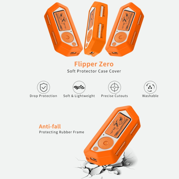 For Flipper Zero Electronic Pet Silicone Full-Cover Protective Case(Orange)