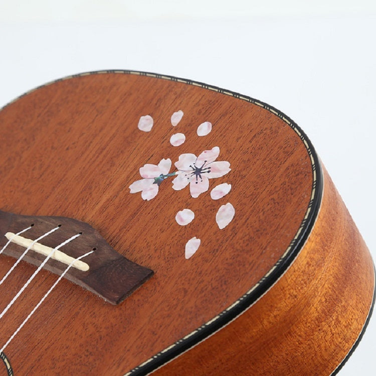 2 PCS Guitar Panel Stickers DIY Cherry Blossom Stickers Ukuleles Paste(Cherry Petals)
