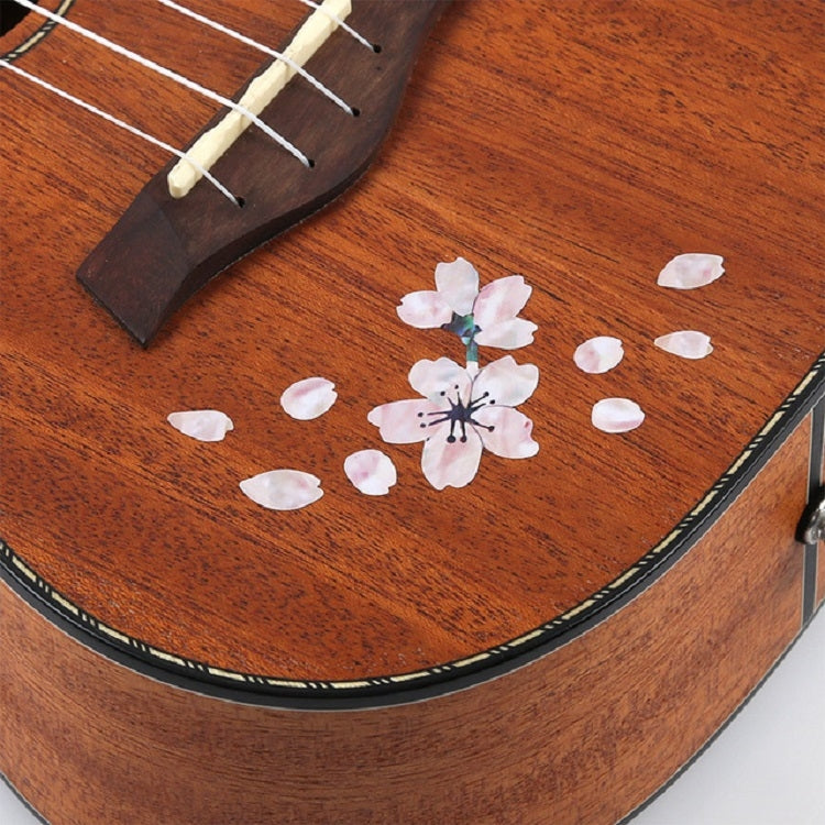 2 PCS Guitar Panel Stickers DIY Cherry Blossom Stickers Ukuleles Paste(Cherry Petals)