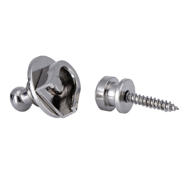 Metal Universal Guitar Strap Buckle Strap Nail Anti-off Guitar Tail Nail(Silver)