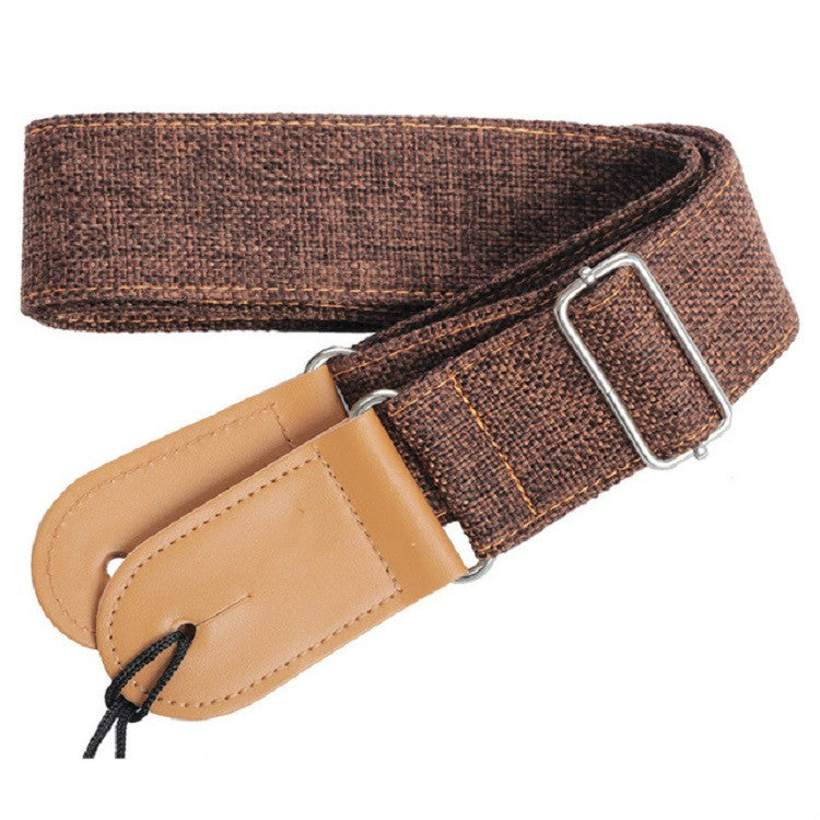 Cotton Linen Guitar Studs Strap Diagonal Shoulder Strap Musical Instrument Accessories(Light Gray)