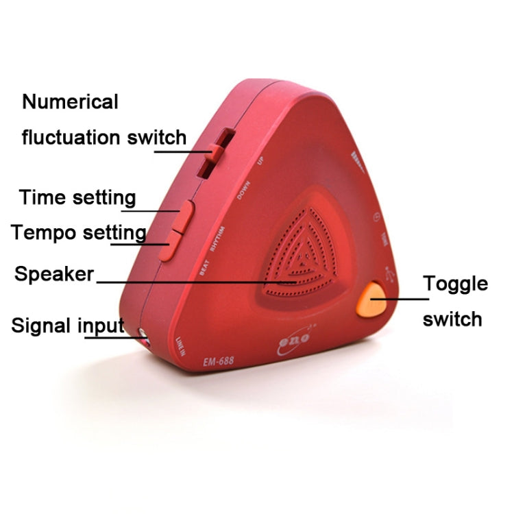 ENO EM-688 Electronic Vocal Rechargeable Metronome For Piano/Guitar/Drum/Guzheng/Violin(Red)
