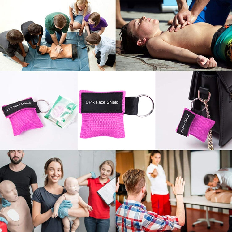 CPR Emergency Face Shield Mask Key Ring Breathing Mask(Blue)