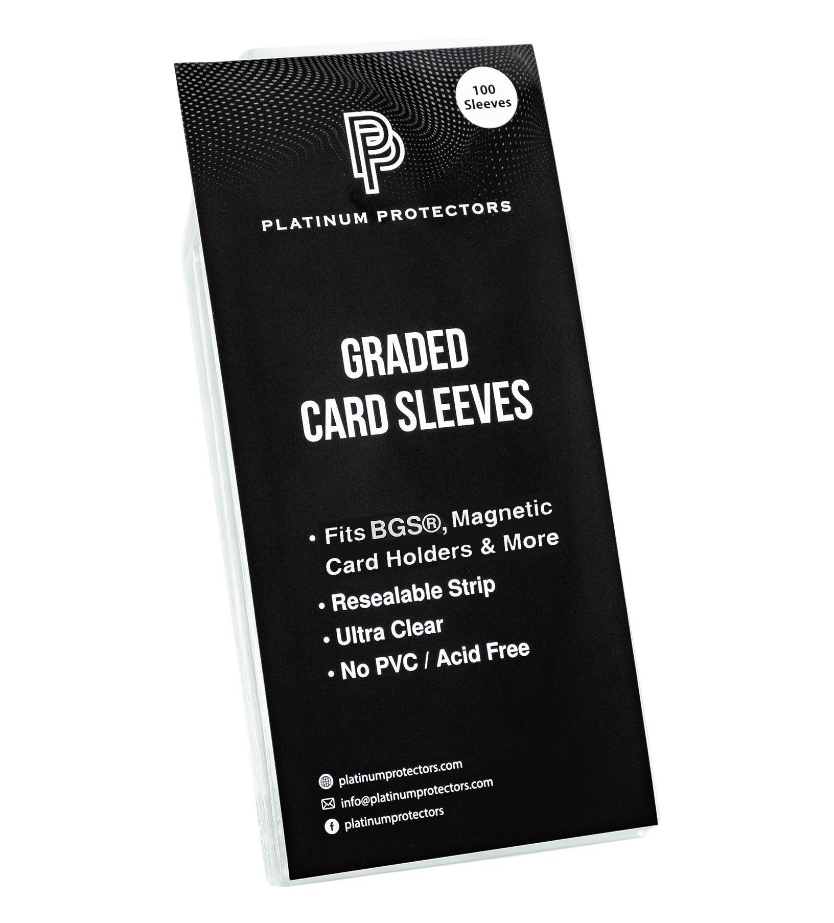Platinum Protectors BGS Graded Card Sleeves with Resealable Strip - 100 Pack