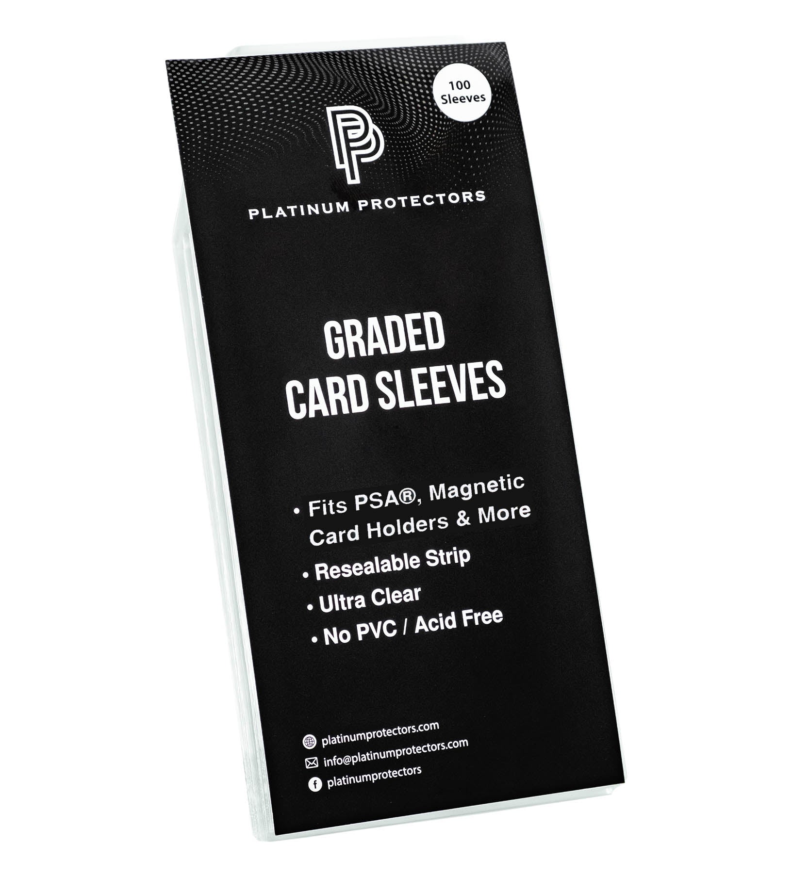 Platinum Protectors PSA Graded Card Sleeves with Resealable Strip - 100 Pack