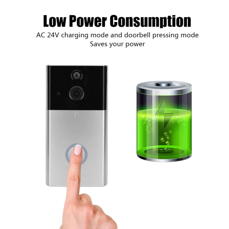 VESAFE HD 720P Security Camera Smart WiFi Video Doorbell Intercom, Support TF Card & Infrared Night Vision & Motion Detection App for IOS and Android(Silver)