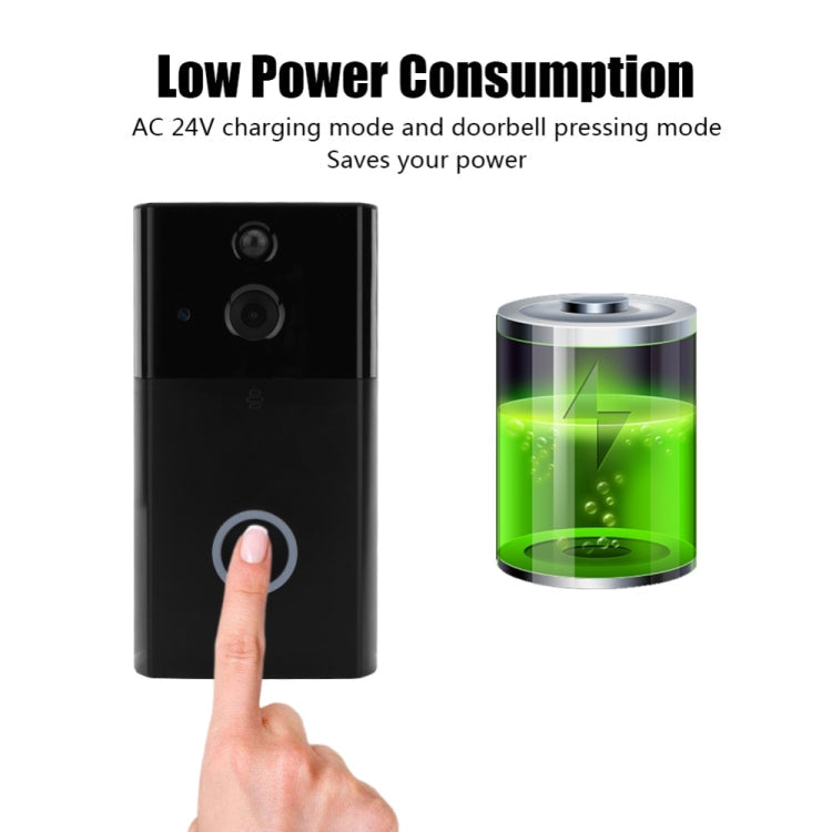 VESAFE HD 720P Security Camera Smart WiFi Video Doorbell Intercom, Support TF Card & Infrared Night Vision & Motion Detection App for IOS and Android(With Ding Dong/Chime)(Black)