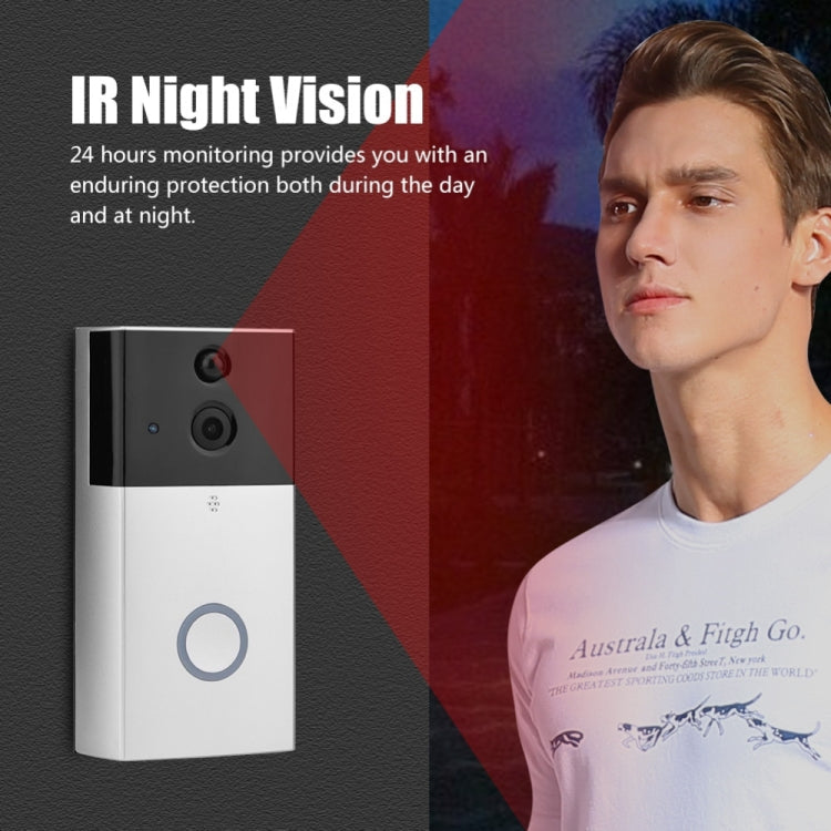 VESAFE HD 720P Security Camera Smart WiFi Video Doorbell Intercom, Support TF Card & Infrared Night Vision & Motion Detection App for IOS and Android(With Ding Dong/Chime)(Black)