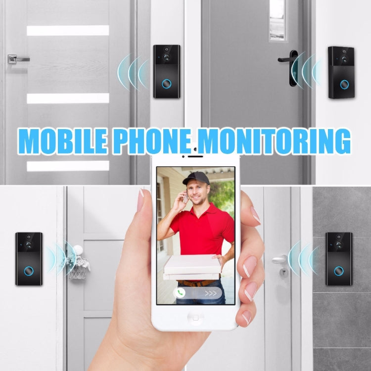 VESAFE HD 720P Security Camera Smart WiFi Video Doorbell Intercom, Support TF Card & Infrared Night Vision & Motion Detection App for IOS and Android(With Ding Dong/Chime)(Black)