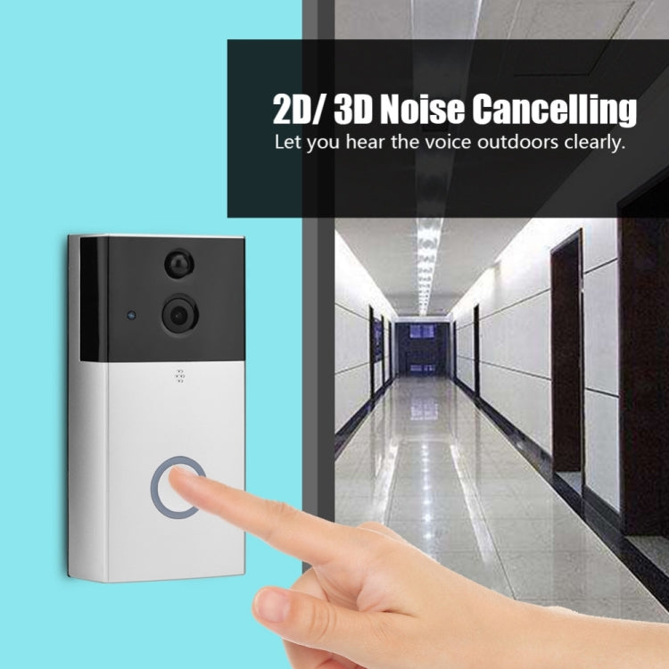 VESAFE HD 720P Security Camera Smart WiFi Video Doorbell Intercom, Support TF Card & Infrared Night Vision & Motion Detection App for IOS and Android(With Ding Dong/Chime)(Silver)