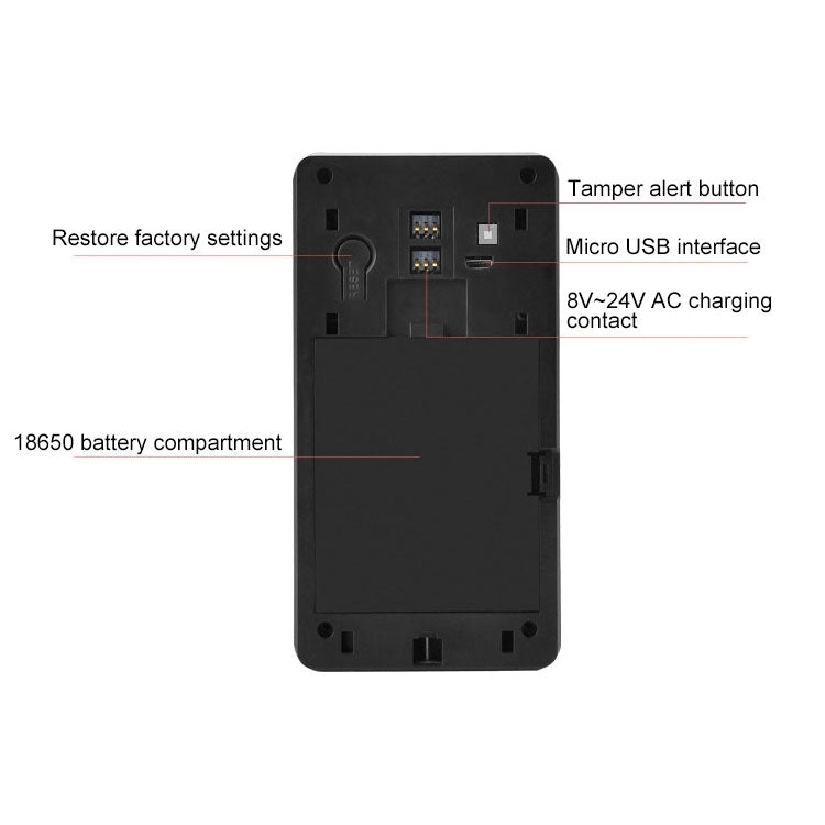 VESAFE Home VS-M2 HD 720P Security Camera Smart WiFi Video Doorbell Intercom, Support TF Card & Night Vision & PIR Detection APP for IOS and Android(Silver)