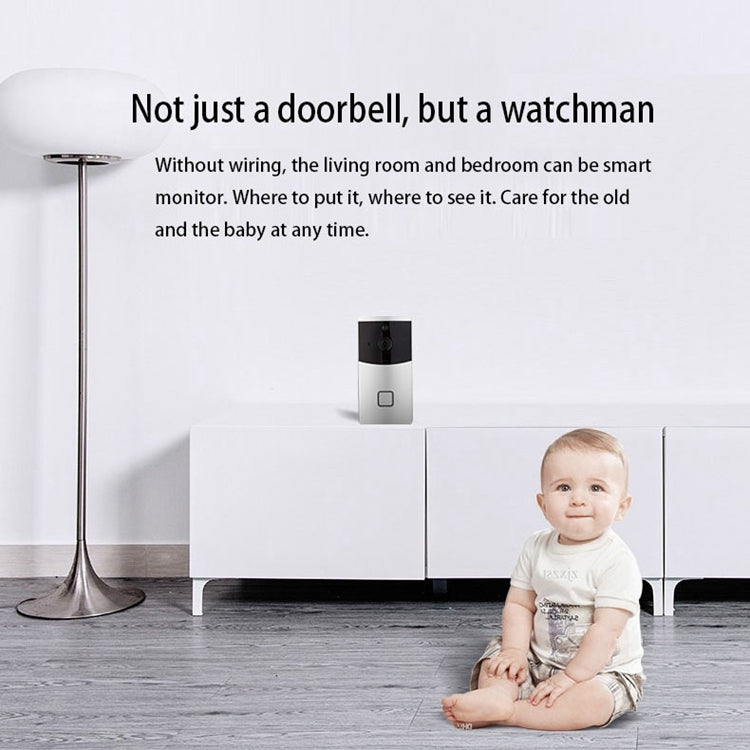 VESAFE Home VS-M2 HD 720P Security Camera Smart WiFi Video Doorbell Intercom, Support TF Card & Night Vision & PIR Detection APP for IOS and Android(Silver)