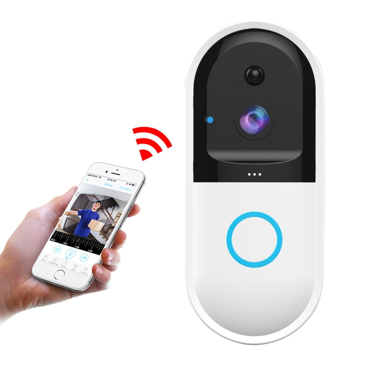 B50 720P Smart WiFi Video Visual Doorbell, Support Phone Remote Monitoring & Night Vision & SD Card (White)