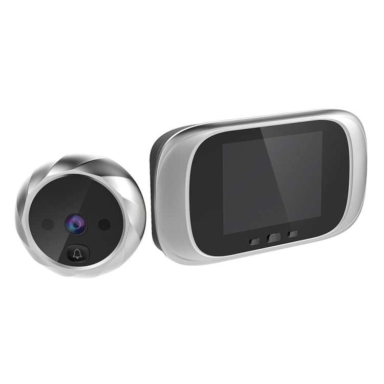 DD1 Smart Electronic Cat Eye Camera Doorbell with 2.8 inch LCD Screen, Support Infrared Night Vision(Silver)