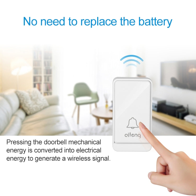 AITENG V026J Wireless Batteryless WIFI Doorbell, US Plug