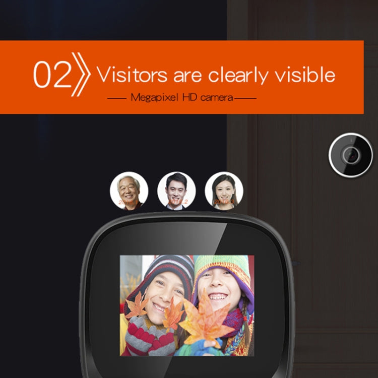 DD3S 2.4 inch Screen 0.3MP Security Camera Peephole Viewer Digital Peephole Door Bell,