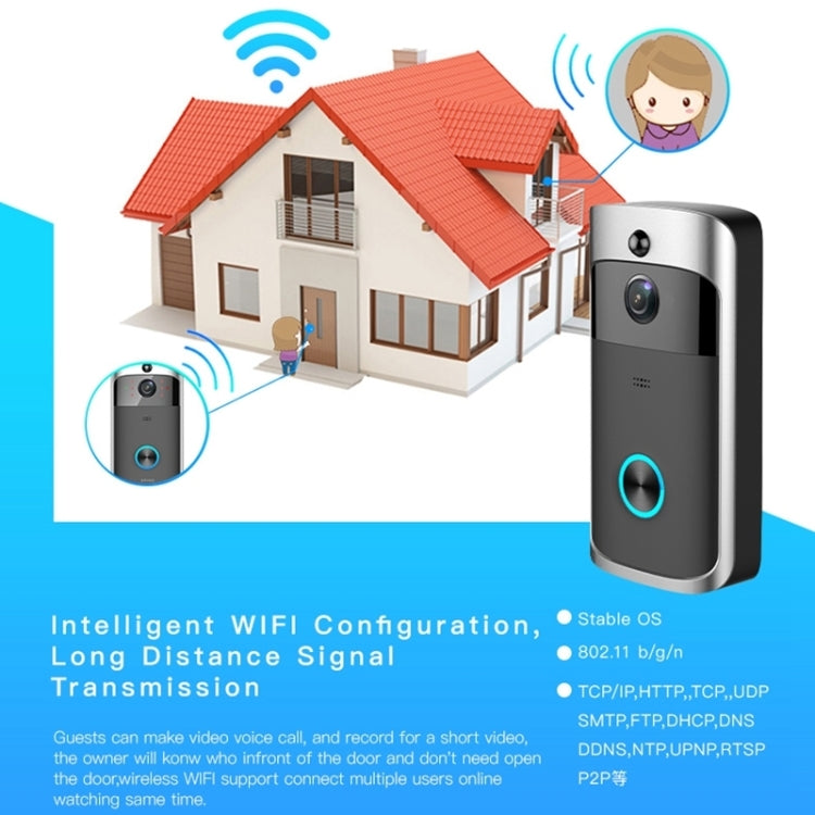 M3 720P Smart WIFI Ultra Low Power Video Visual Doorbell With Ding Dong Version, US Plug(Black)