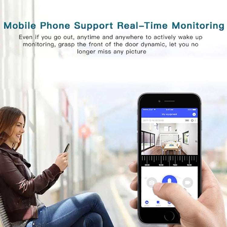 M3 720P Smart WIFI Ultra Low Power Video Visual Doorbell,Support Mobile Phone Remote Monitoring & Night Vision(Black)