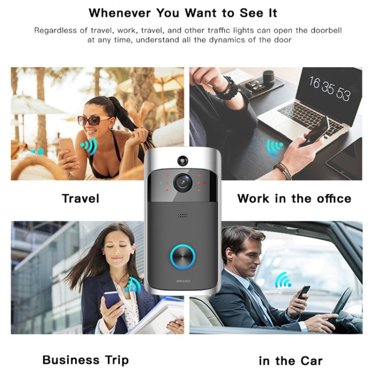 M3 720P Smart WIFI Ultra Low Power Video Visual Doorbell,Support Mobile Phone Remote Monitoring & Night Vision(Black)