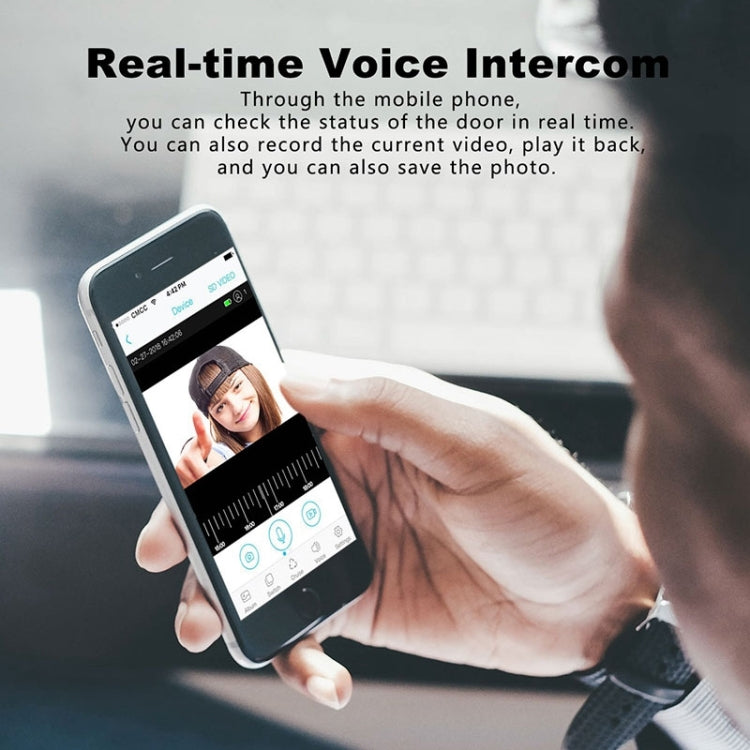 M108 720P 6400mAh Smart WIFI Video Visual Doorbell,Support Phone Remote Monitoring & Real-time Voice Intercom (Black)