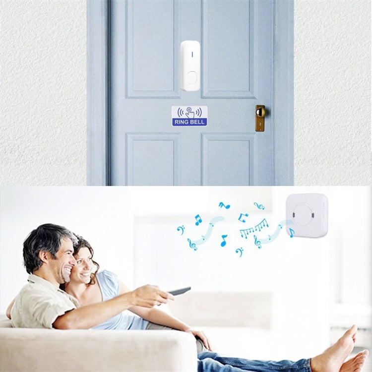 P6-B 110dB Wireless IP55 Waterproof Low Power Consumption WiFi Doorbell Receiver, 53 Music Options, Receiver Distance: 300m(White)