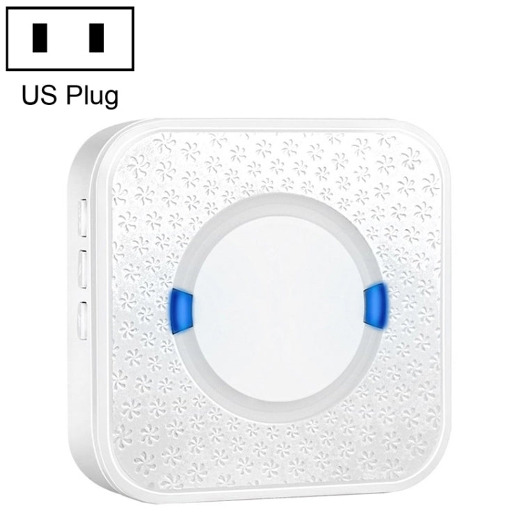 P6 110dB Wireless IP55 Waterproof Low Power Consumption WiFi Doing-dong Doorbell Receiver, Receiver Distance: 300m, US Plug(White)