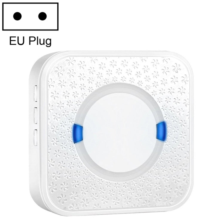 P6 110dB Wireless IP55 Waterproof Low Power Consumption WiFi Doing-dong Doorbell Receiver, Receiver Distance: 300m, EU Plug(White)