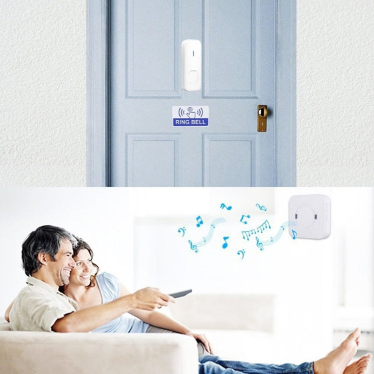 P6 110dB Wireless IP55 Waterproof Low Power Consumption WiFi Doing-dong Doorbell Receiver, Receiver Distance: 300m, UK Plug(White)