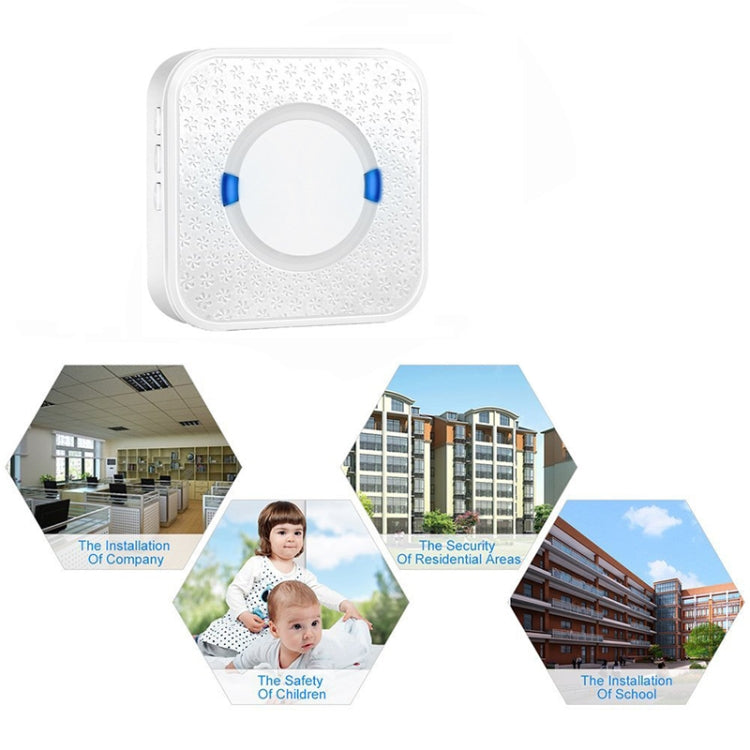 P6 110dB Wireless IP55 Waterproof Low Power Consumption WiFi Doing-dong Doorbell Receiver, Receiver Distance: 300m, UK Plug(White)
