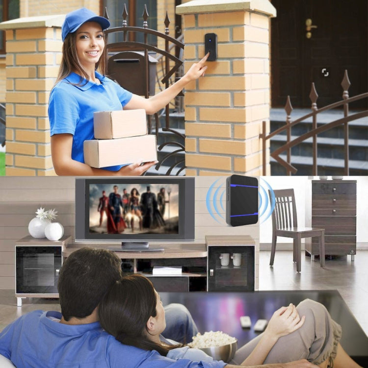 N15K-1T1-B 110dB Wireless IP55 Waterproof Low Power Consumption WiFi Doorbell Receiver with Night Light , Receiver Distance: 300m (White)